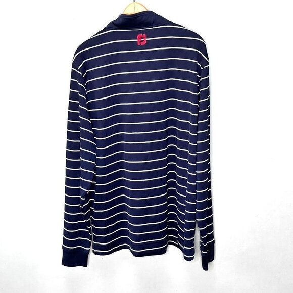 FootJoy Long‎ Sleeve Striped 1/4 zip Shirt- Size 2XL - Picture 2 of 5
